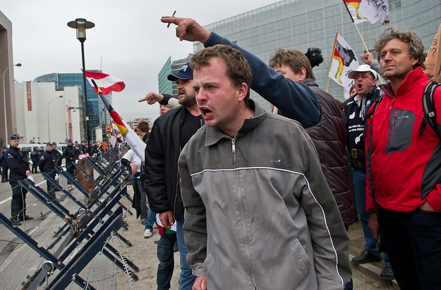 Dairy farmers protest, Brussels, 5th of Oct. 2009
